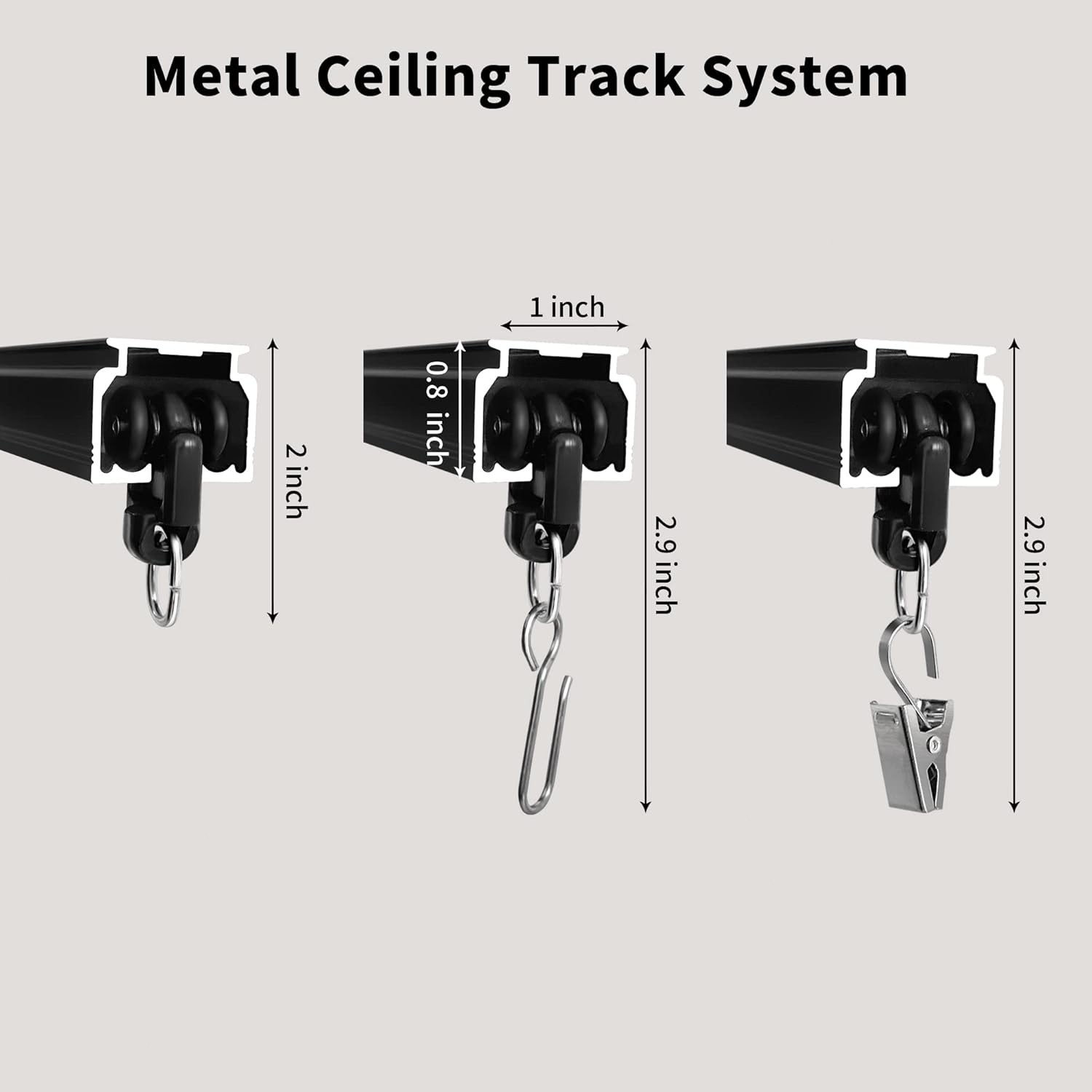 Curtain Track Ceiling Mount Room Divider Privacy Partition Heavy Duty Aluminu…
