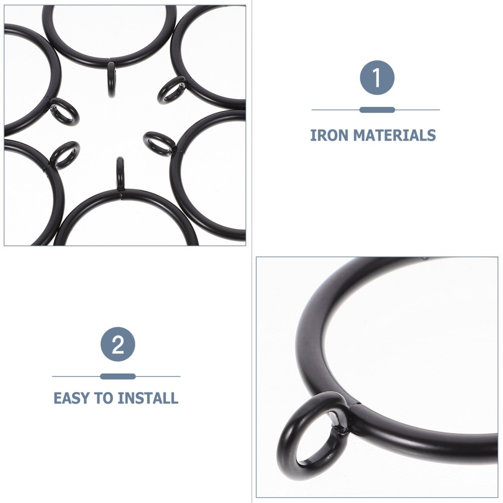 40 Pcs Curtain Fixing Ring Drapery Rings with Eyelets Rod for Drapes