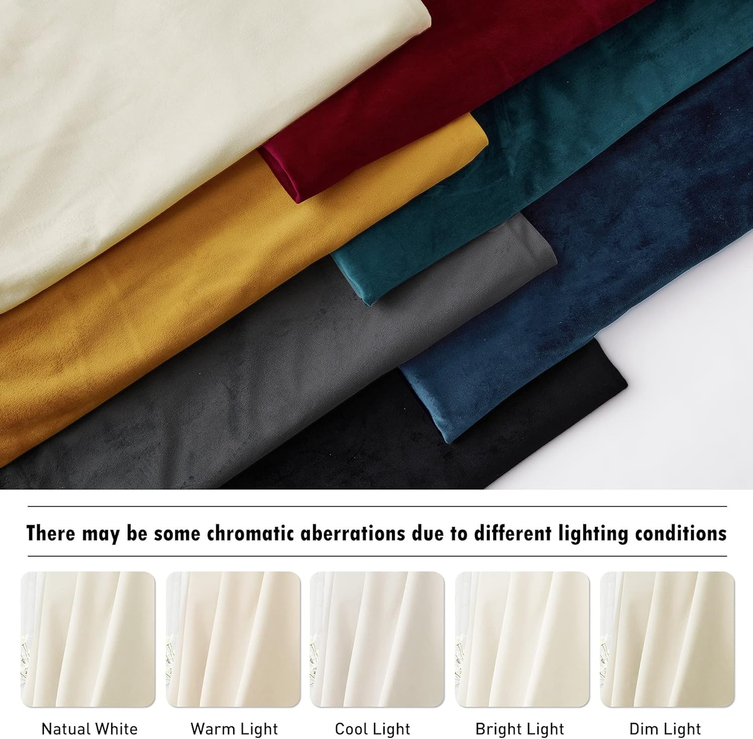Velvet Curtains 63 Inches Length, Back Tab & Rod Pocket Soft Fabric Curtains & D