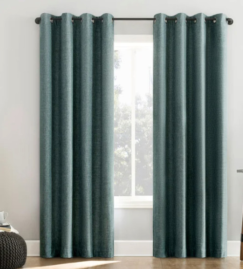 Sun Zero Lichtenberg Blackout Curtains Panel Pair 100″ x 96″ Teal UVG