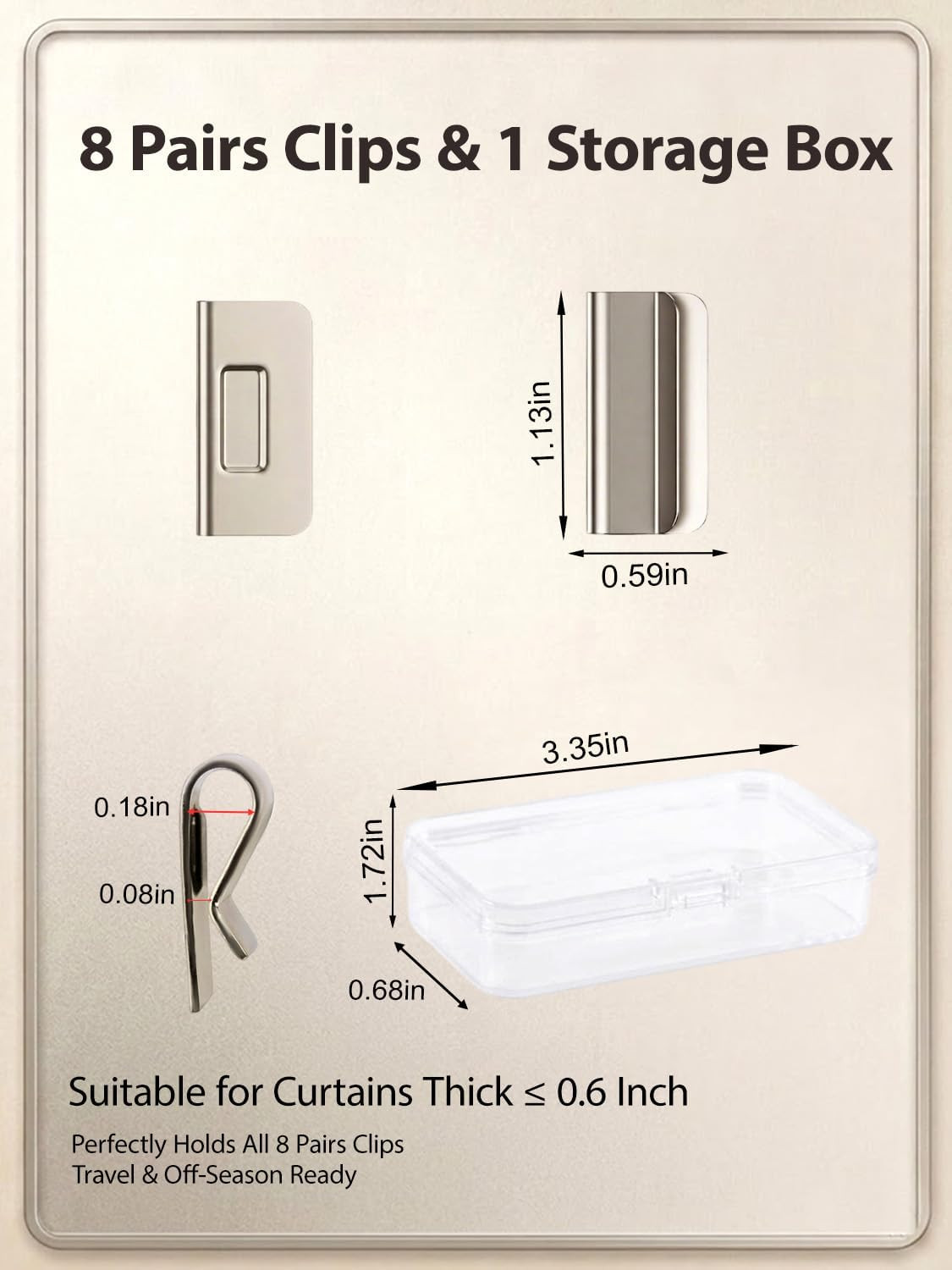 Magnetic Curtain Clips, Detachable Curtain Magnets Closure, No Drill, Magnets fo