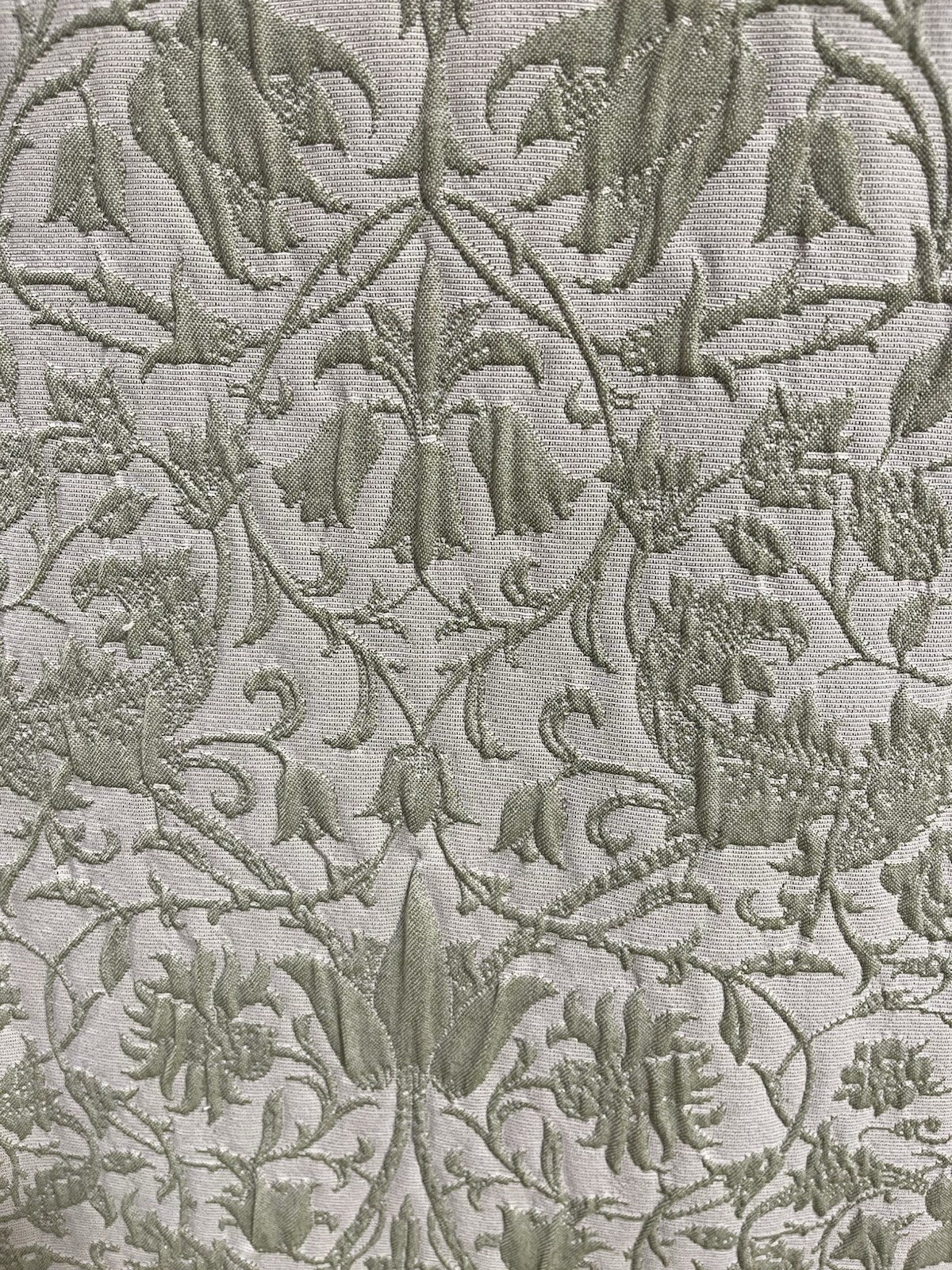 WILLIAM MORRIS Co Sage Green Floral Lodden Textured Curtains (2 x 37 x 96″)