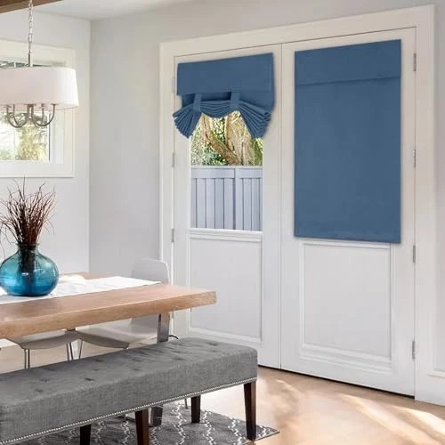 Blackout French Door Curtain, Privacy Door 26″W x 40″L (Pack of 1) Dark Teal