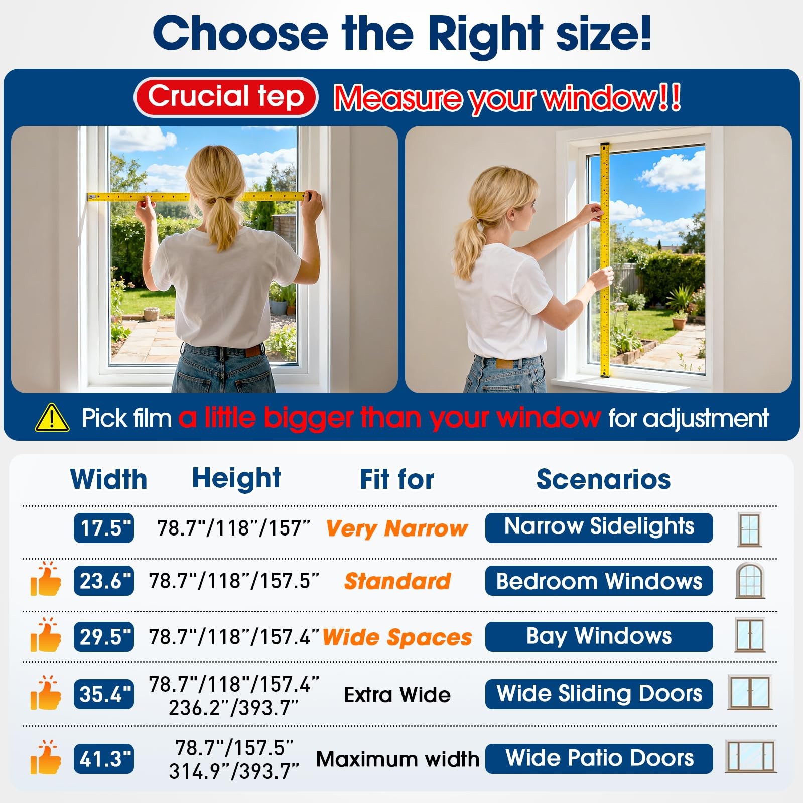Coavas One Way Privacy Window Film, Heat 17.5 x 78.7 Inch, Black-silver
