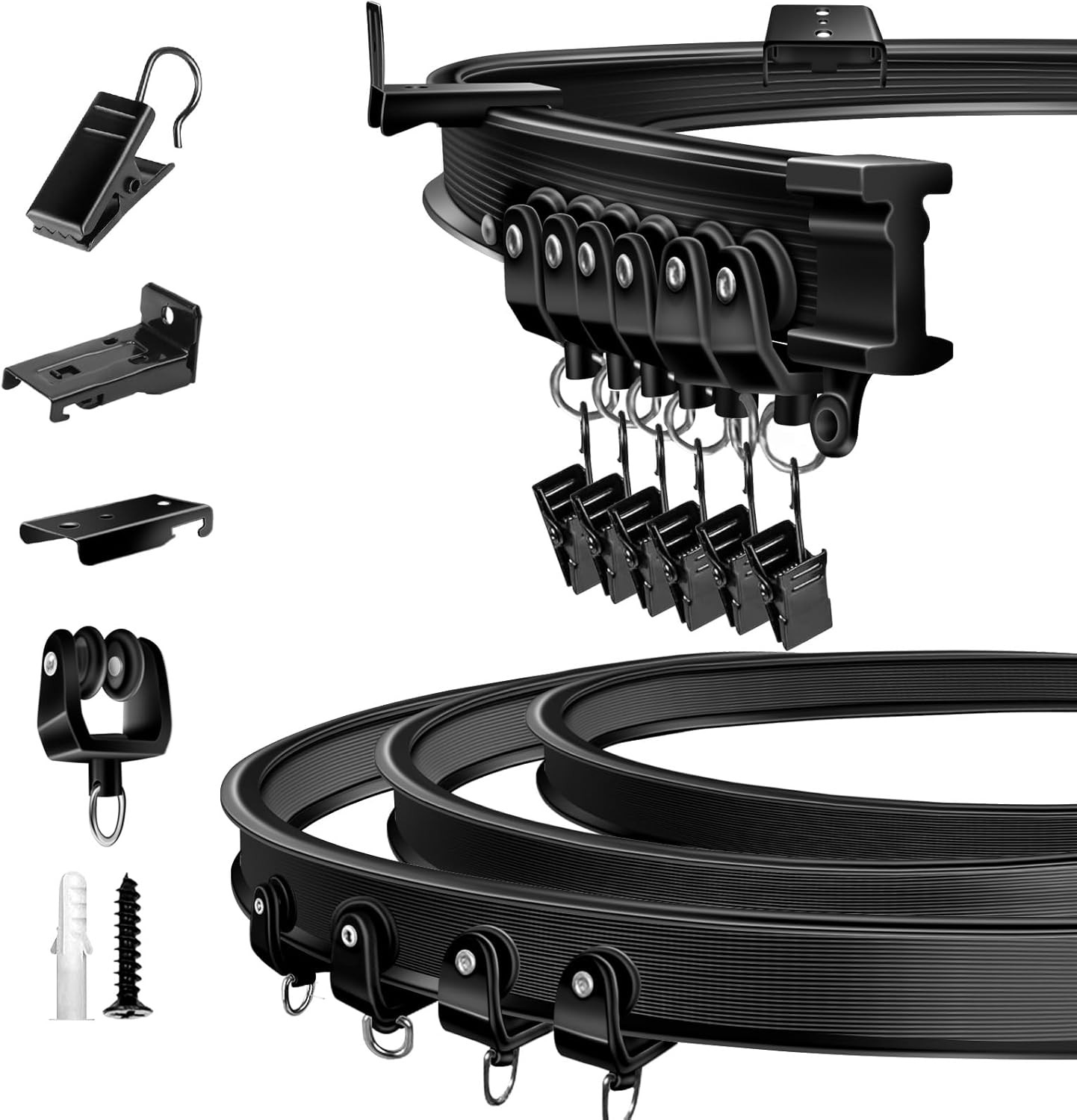 Riel Para Cortina De Techo Curvo Flexible 10 FT Riel De Cortina De Partición NEW