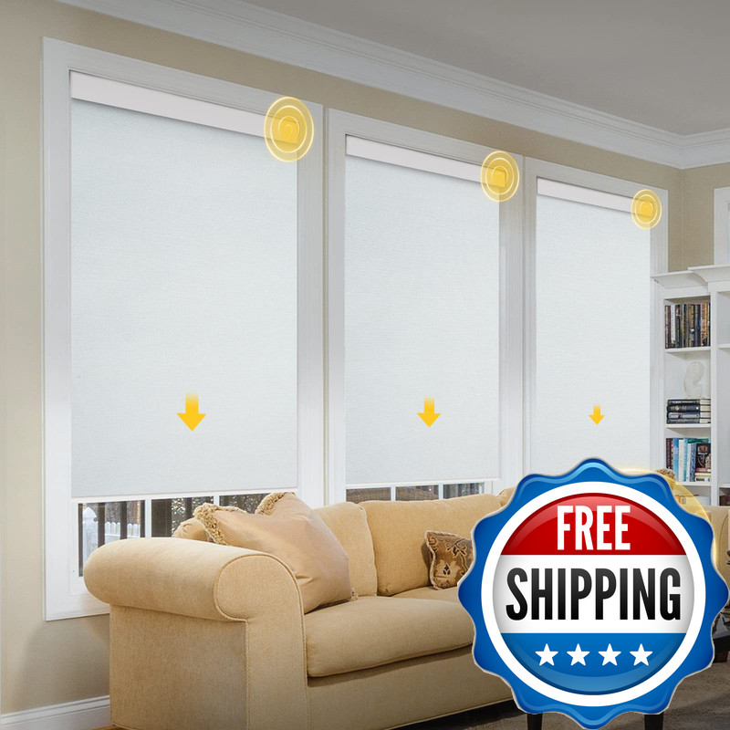 Citolen Motorized Blinds Remote Grasscloth Fabric Smart Blinds Valance Cover