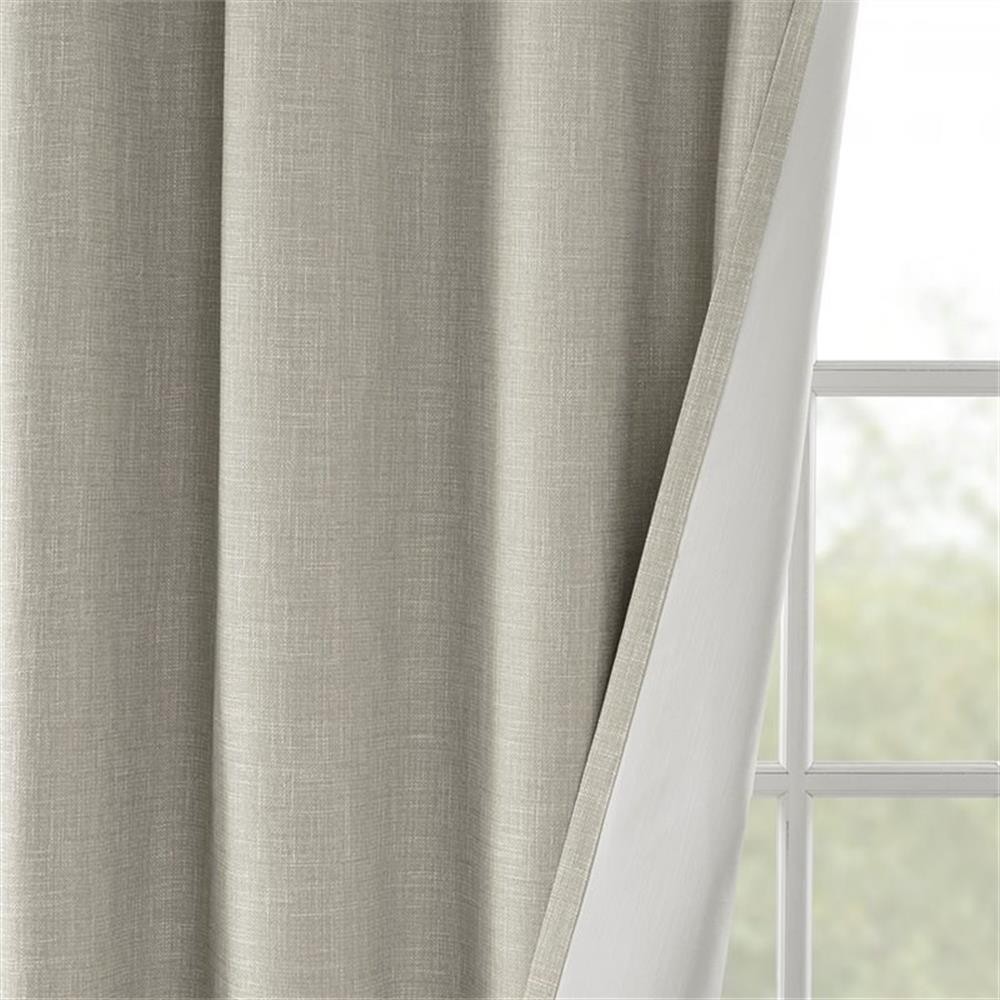 Pemberly Row Polyester Fabric Heathered Window Panel in Taupe Gray