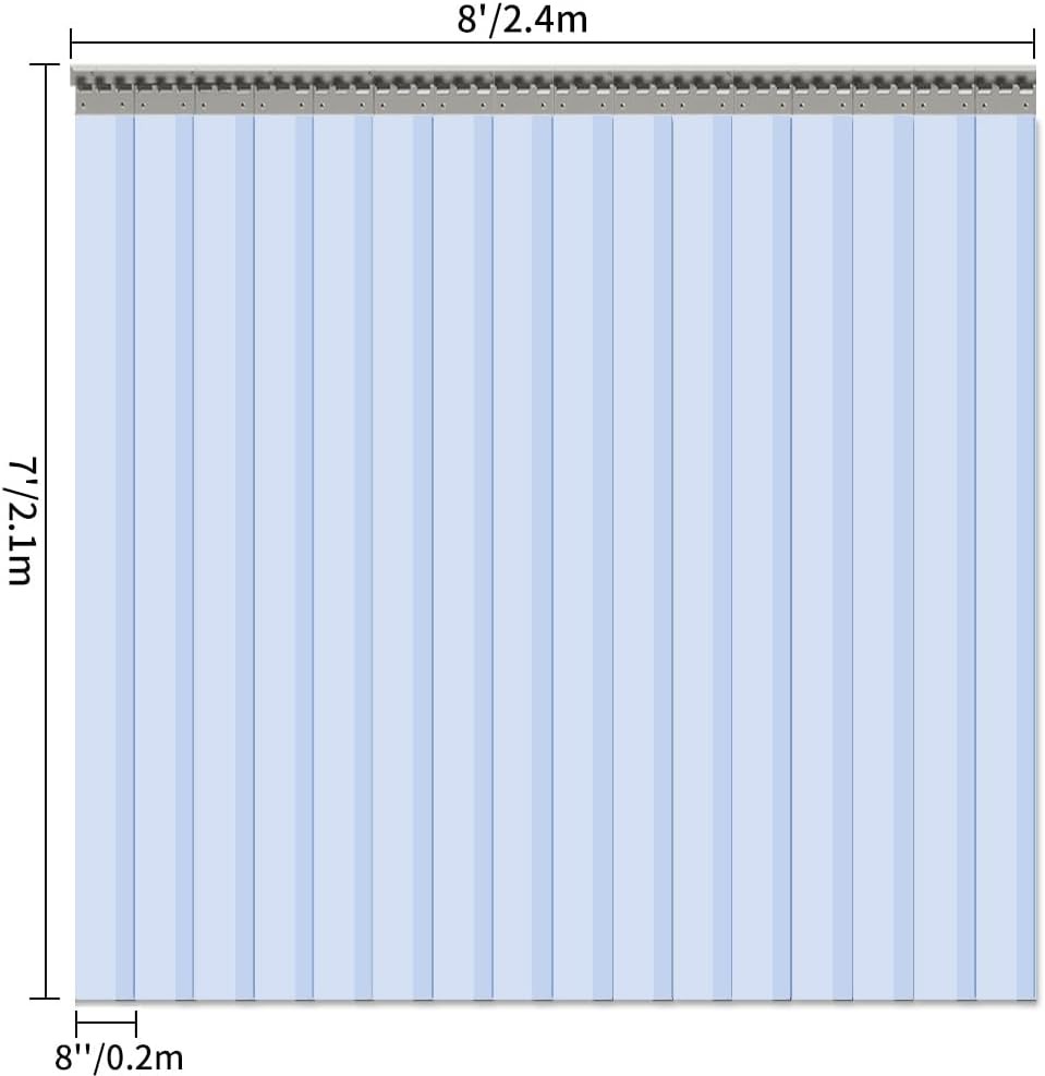 16PCS Strip Door Curtain, 84″ Height X 96″ Width, 0.08 Inch Thickness Standard