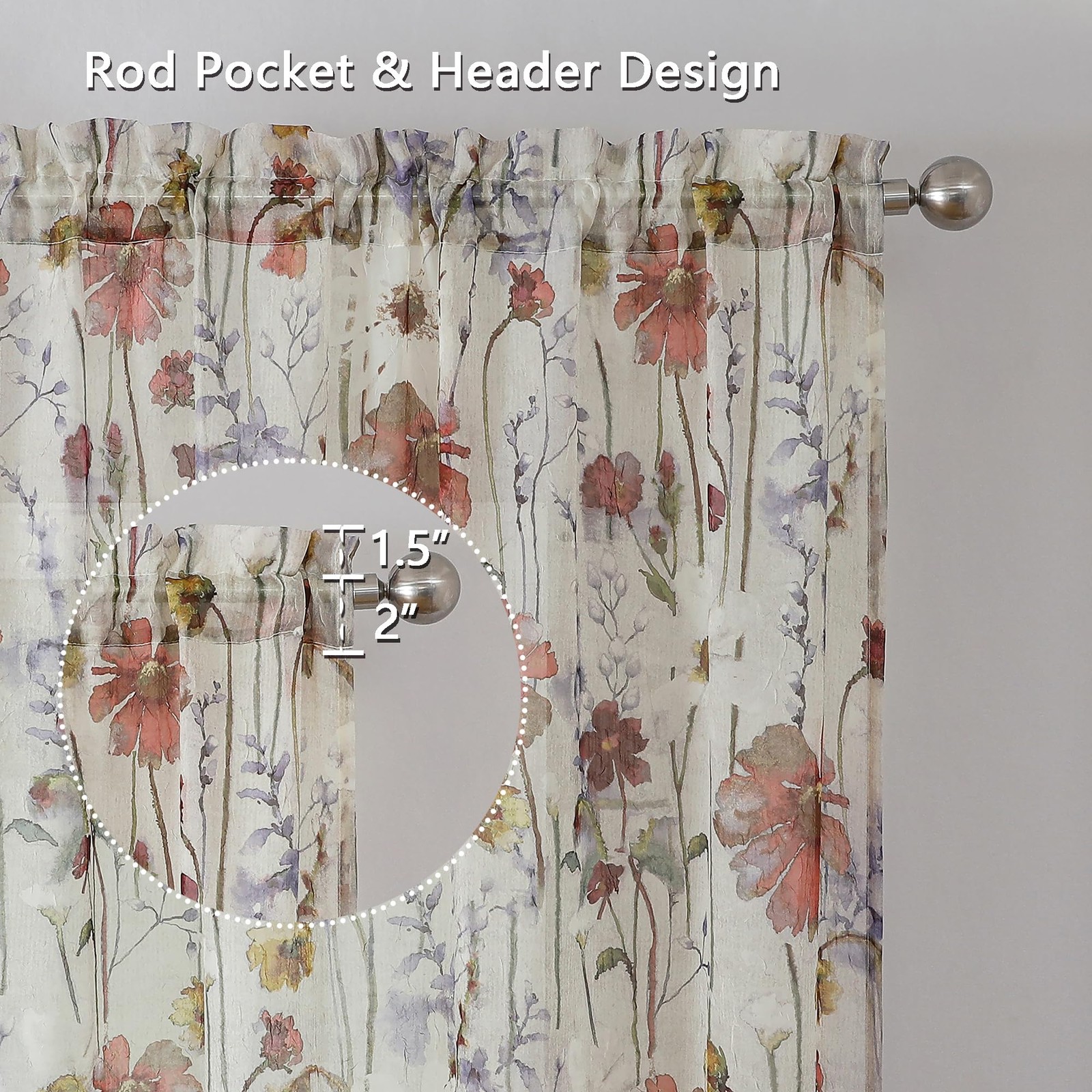 Crushed Kitchen Window Curtains 45 Inches Length 2 Panels, Elegant Farmhouse …