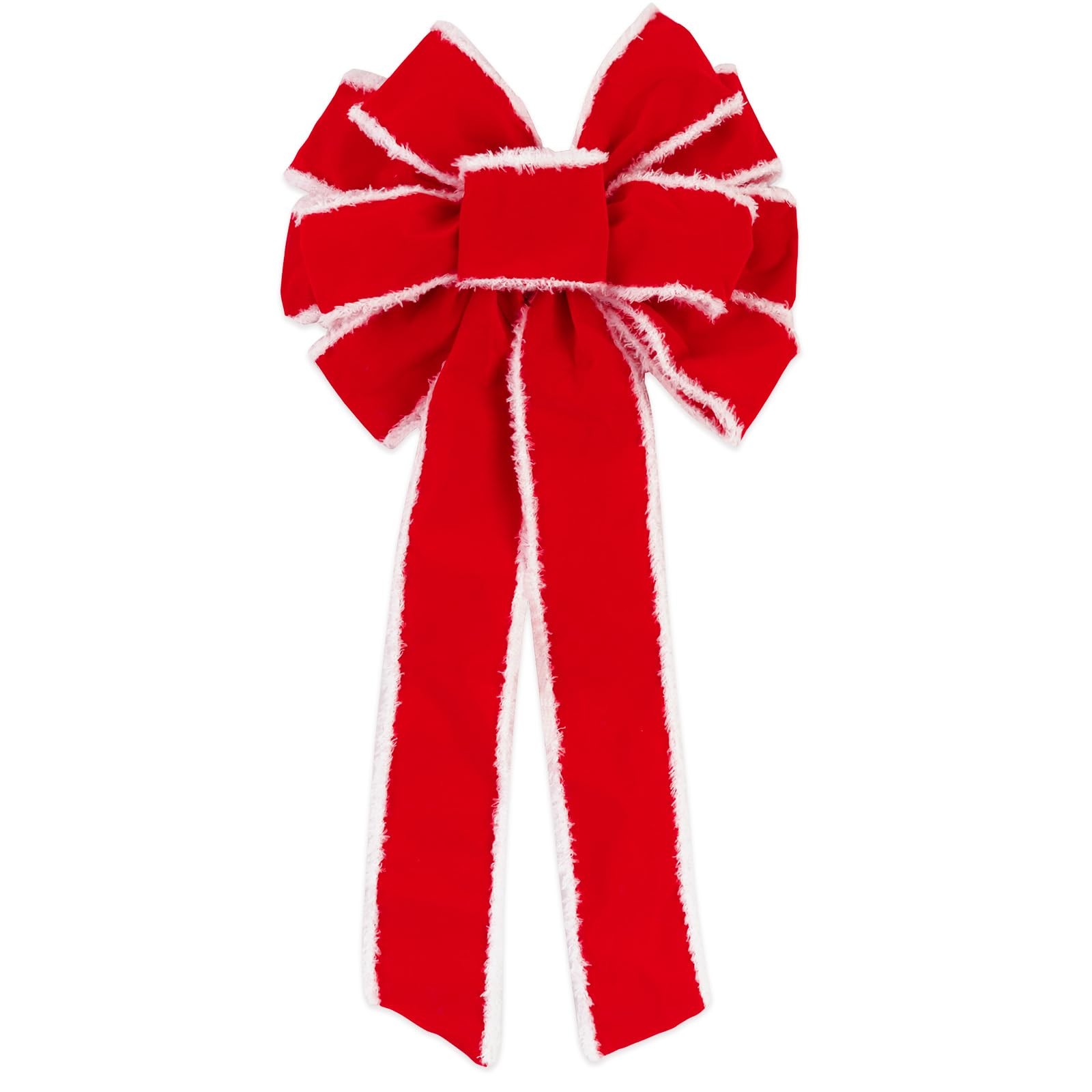 Large Christmas Bows 10.5X20.5 Red Velvet Tree Topper Wreath Holiday 1 Pack