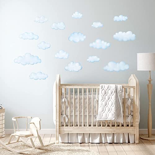 DECOWALL DS9-1702 Clouds Kids Wall Stickers Decals Peel and Stick