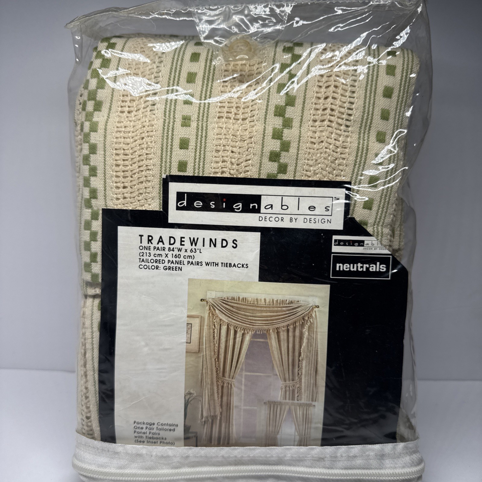 Designables Decor By Design Tradewinds Curtains One Pair 84″W X 63″L Green