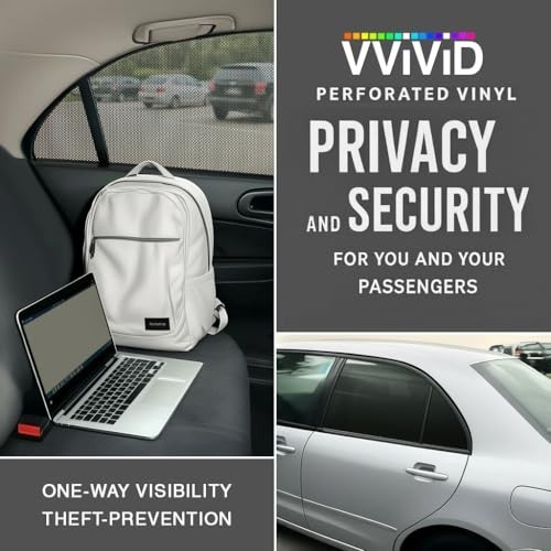 Perforated Privacy Vinyl Window Film One Way Black 10ft x 54 inches Glass Wrap