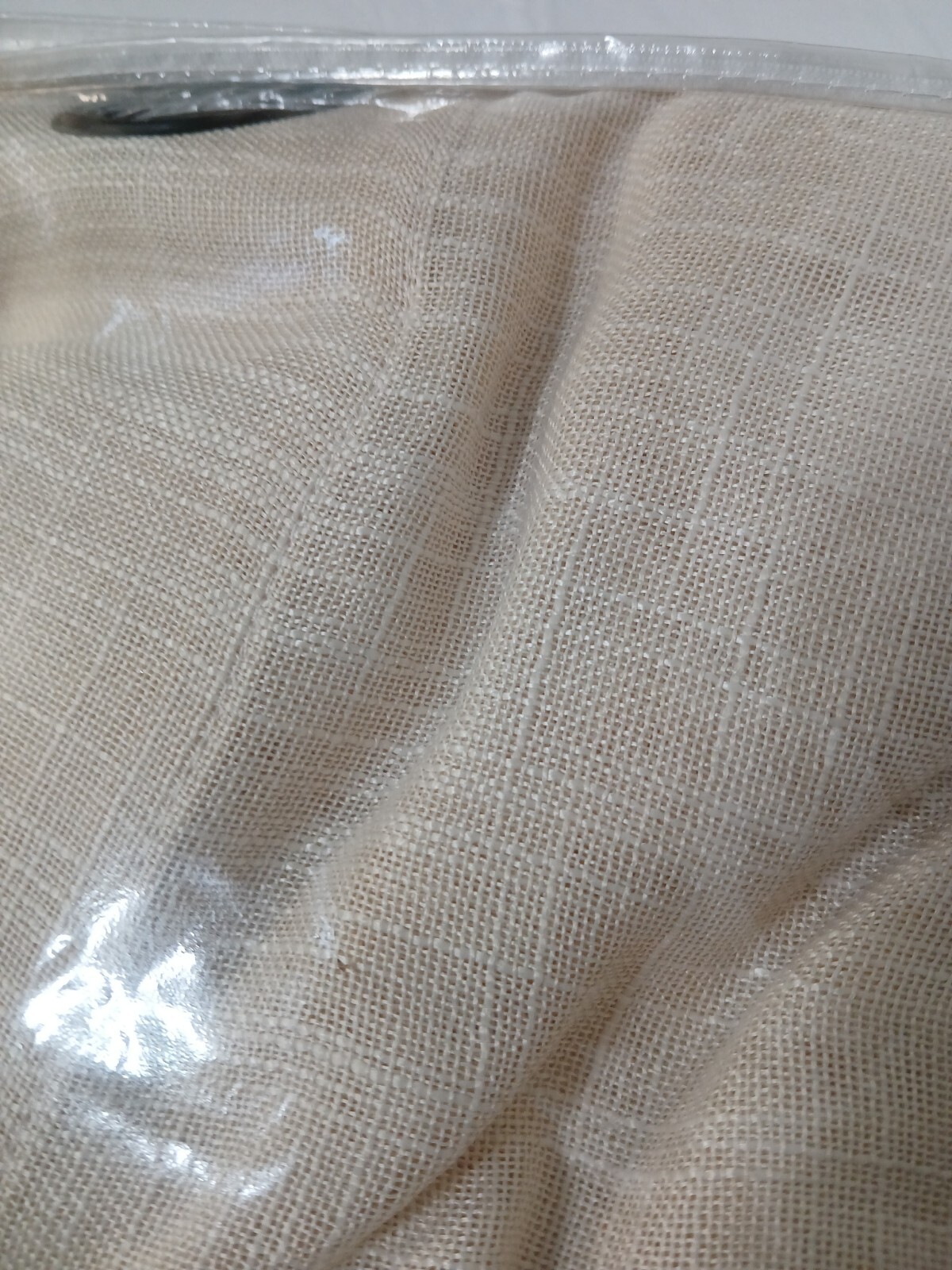Faux Linen Curtains Abby Beige Two Panels Each Piece 54×72