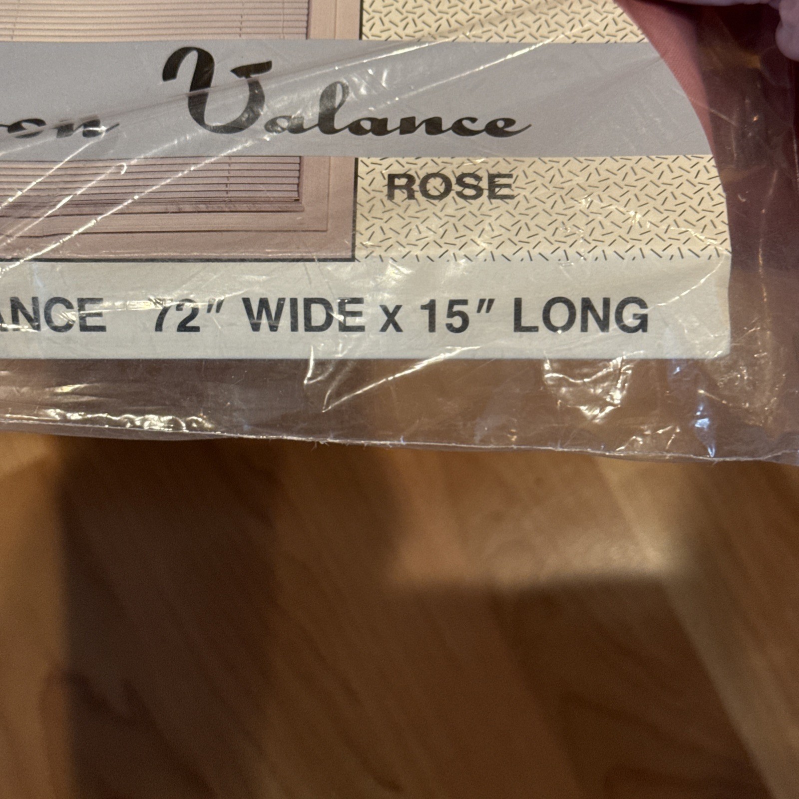 NOS Vtg Balloon Valance Rose 72” x 15” Kmart #2227 Made In USA 70/30 Poly Cotton