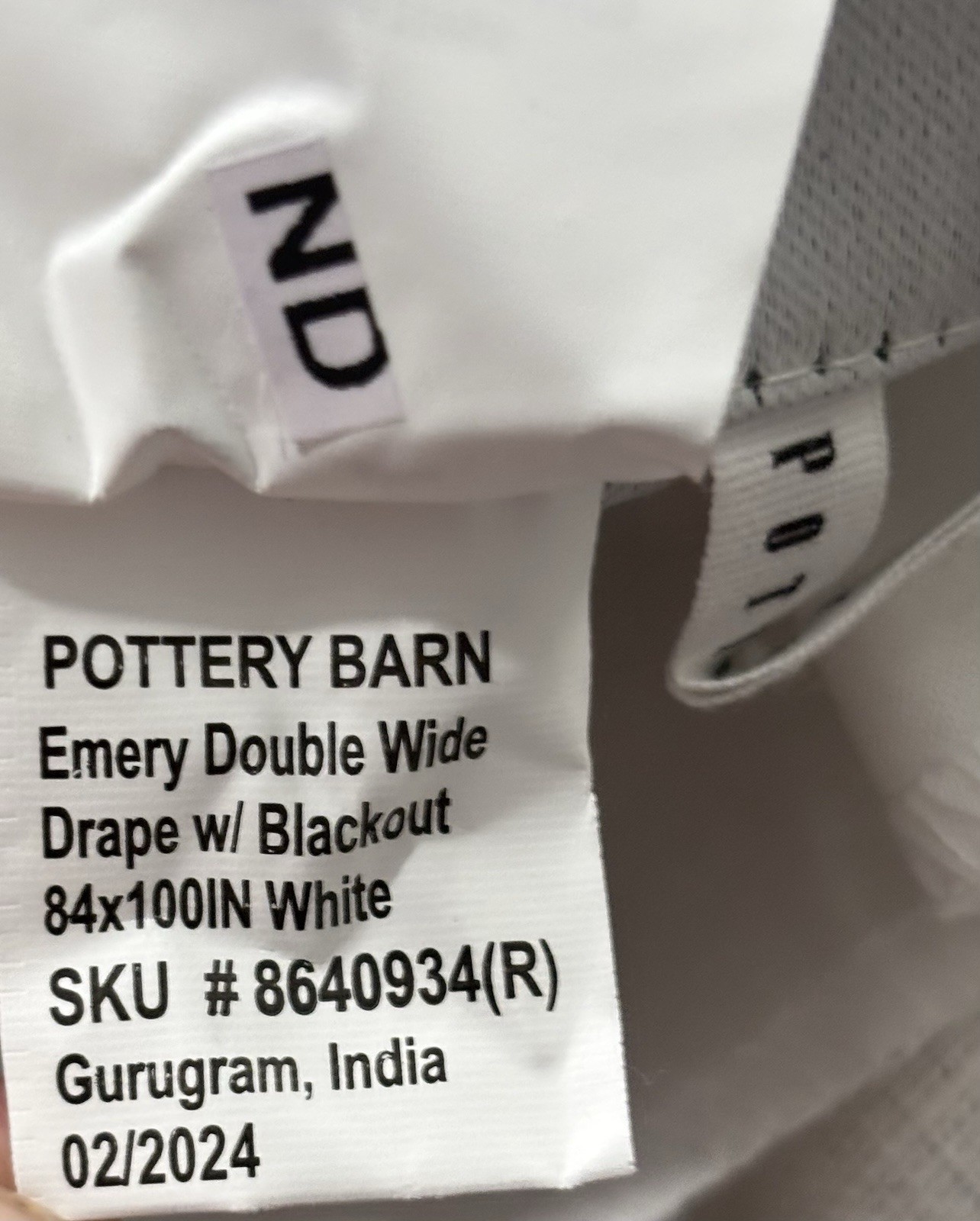 Pottery Barn Emery Linen Blackout Curtains ~ 100”W x 84”L ~ White ~ Set of 2
