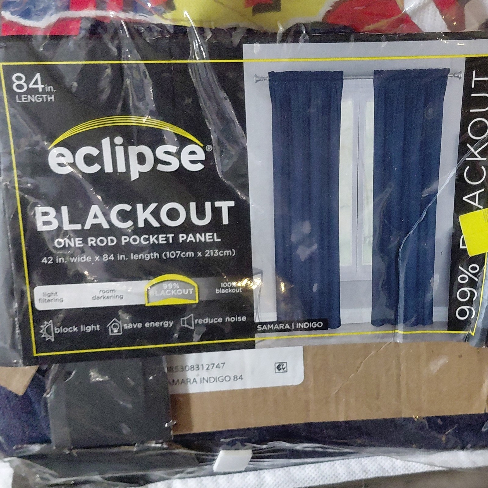 Eclipse Samara Blackout Thermal Noise Reducing Rod Pocket Panel Indigo 42×84