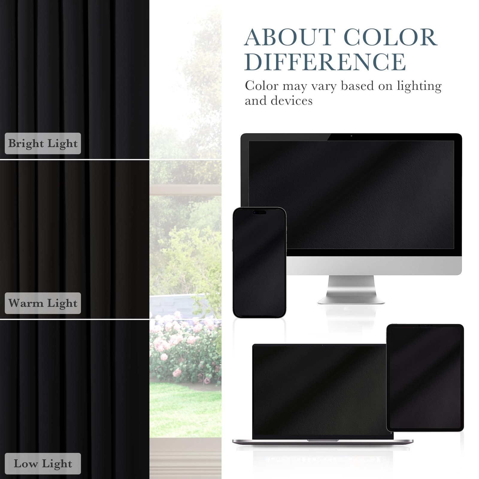 Short Blackout Curtains 45 inch Long -Thermal Insulated Black Curtains, 2 Panels