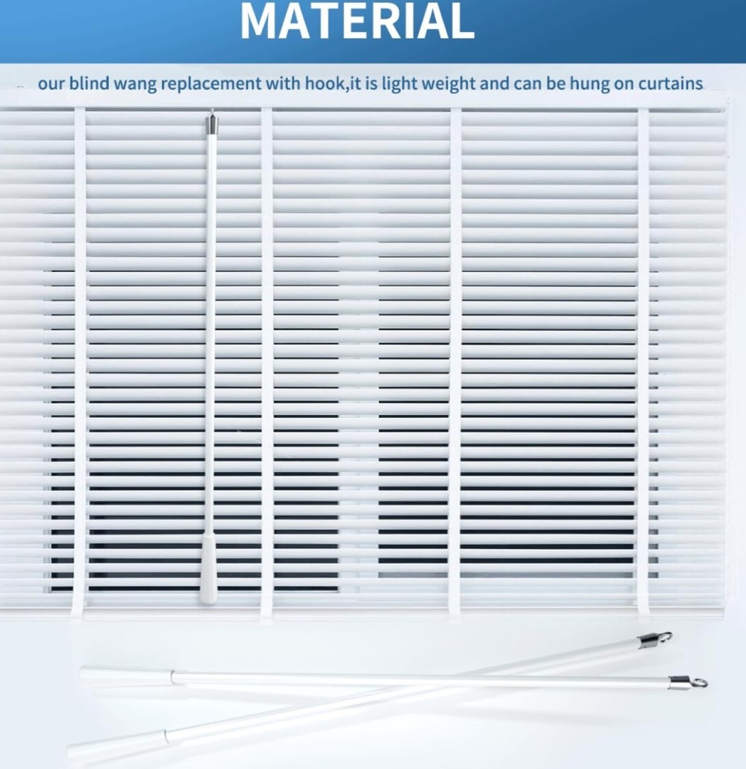 2 Pcs Blind Wand, Vertical Blinds Replacement Parts with Hook and Grip (17 in)
