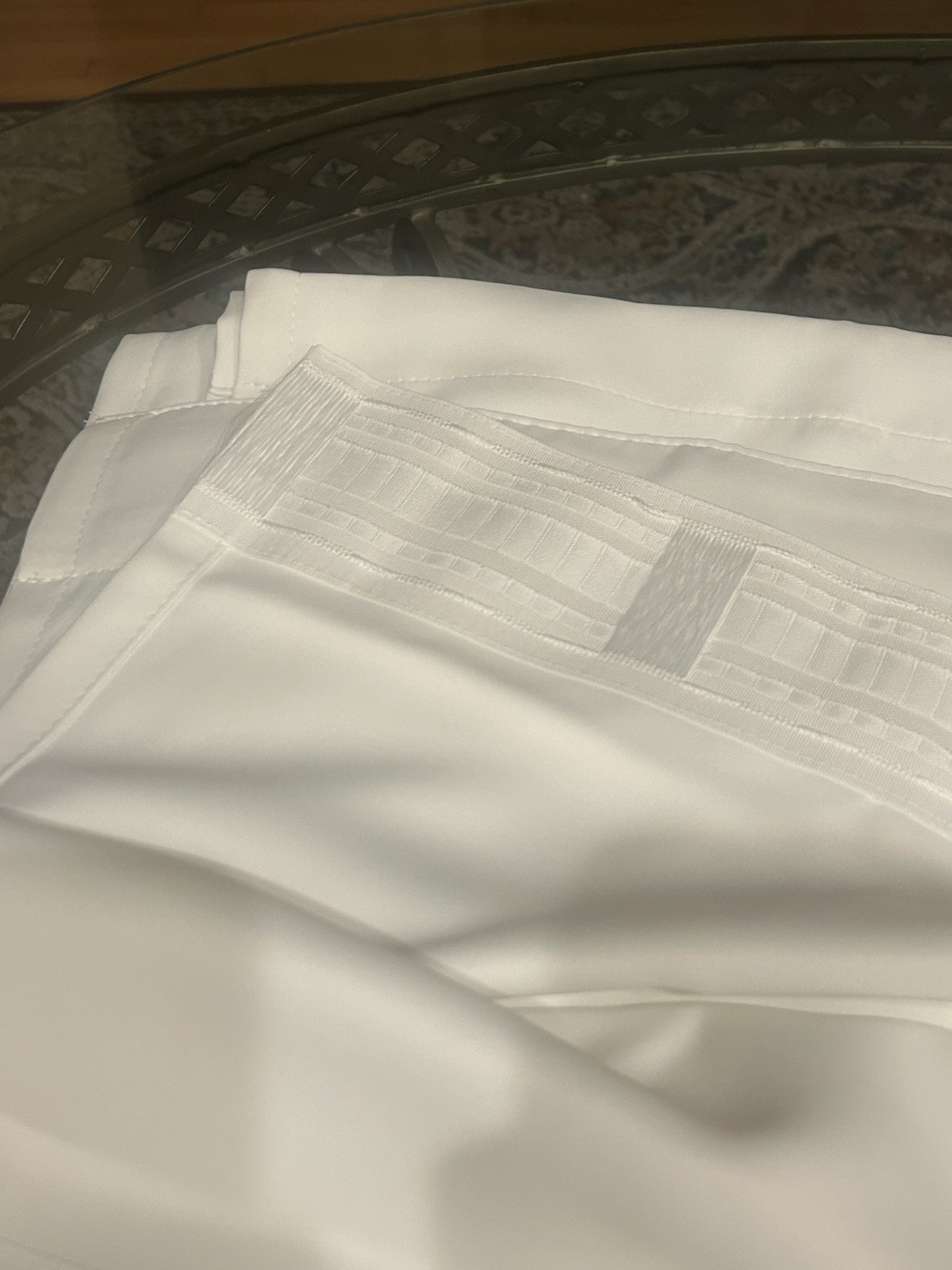 Miulee Pure White 100% Polyester Back Tap Blackout Drapes 52” X 102”