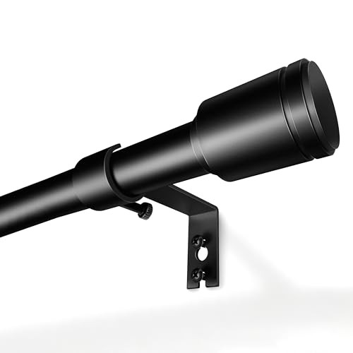 5/8” Diameter Curtain Rods 30-90 Inch, for 30-84 Inch 30-90″/1 Pack Black