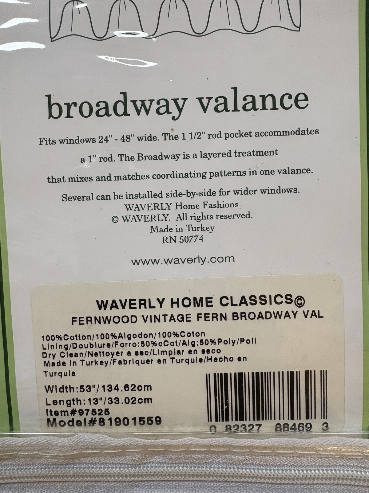 Waverly Broadway Valance Lot Of 2 Fernwood Vintage Home Classics