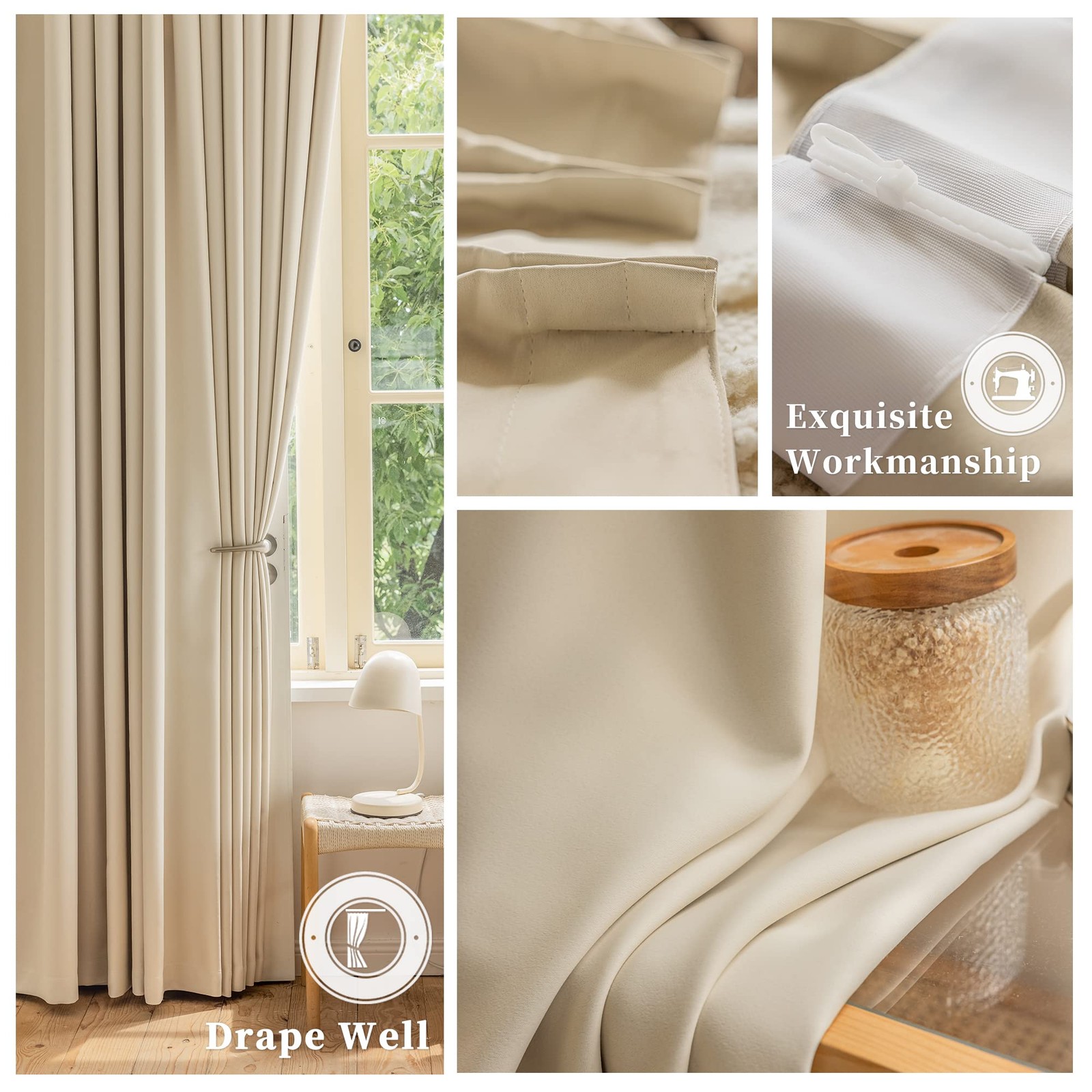Oyring Room Darkening Pinch Pleat Curtain Tieback For Living Room Thermal