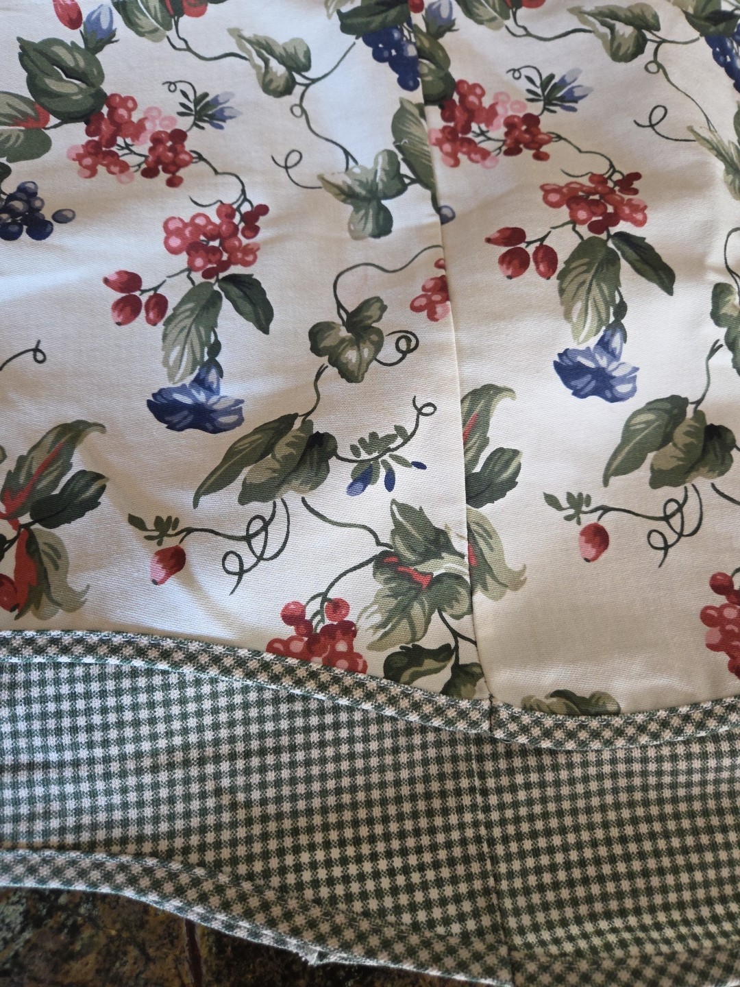 3 WAVERLY ORCHARD TRAIL SCALLOPED VALANCE BERRIES 110×18,17×39 FARMHOUSE COTTAGE
