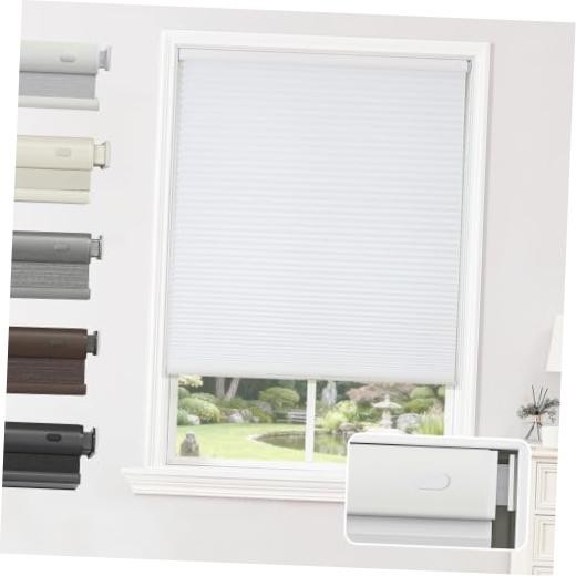 No Tools No Drill Window Blinds for Indoor 35″W x 64″H White – No Drill Design
