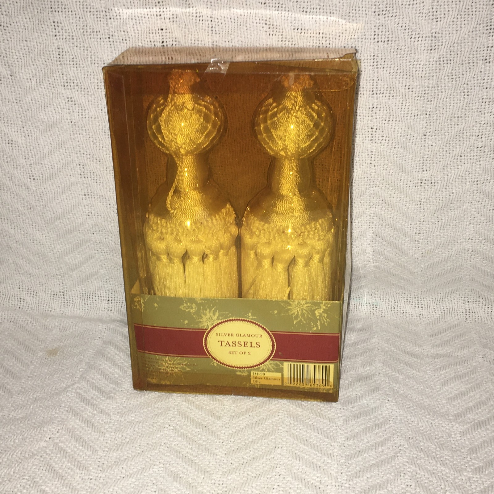 NEW IN BOX IVORY TASSELS BY “SILVER GLAMOUR “ SET OF TWO
