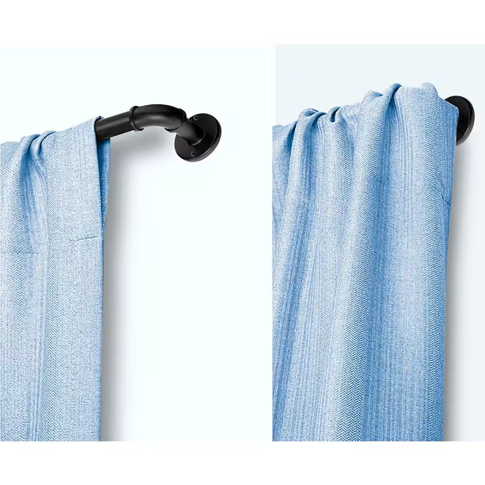 48 In. 86 In. Rustic Style 1 In. Adjustable Wrap around Heavy Duty Single Blacko