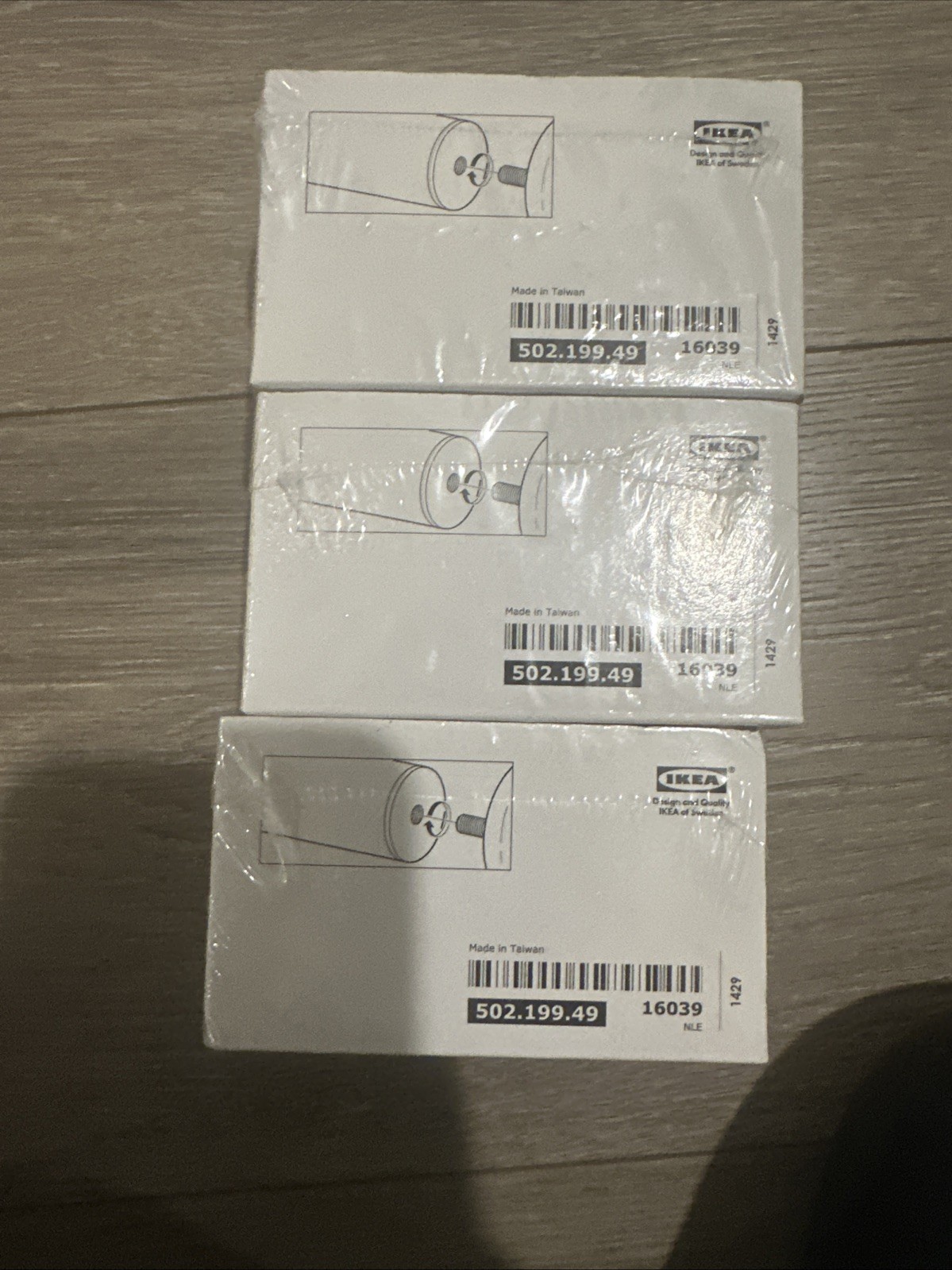 Set 3 IKEA Vasentlig Globe End Caps Dark Gray Sealed Total 6 Caps 502.199.49