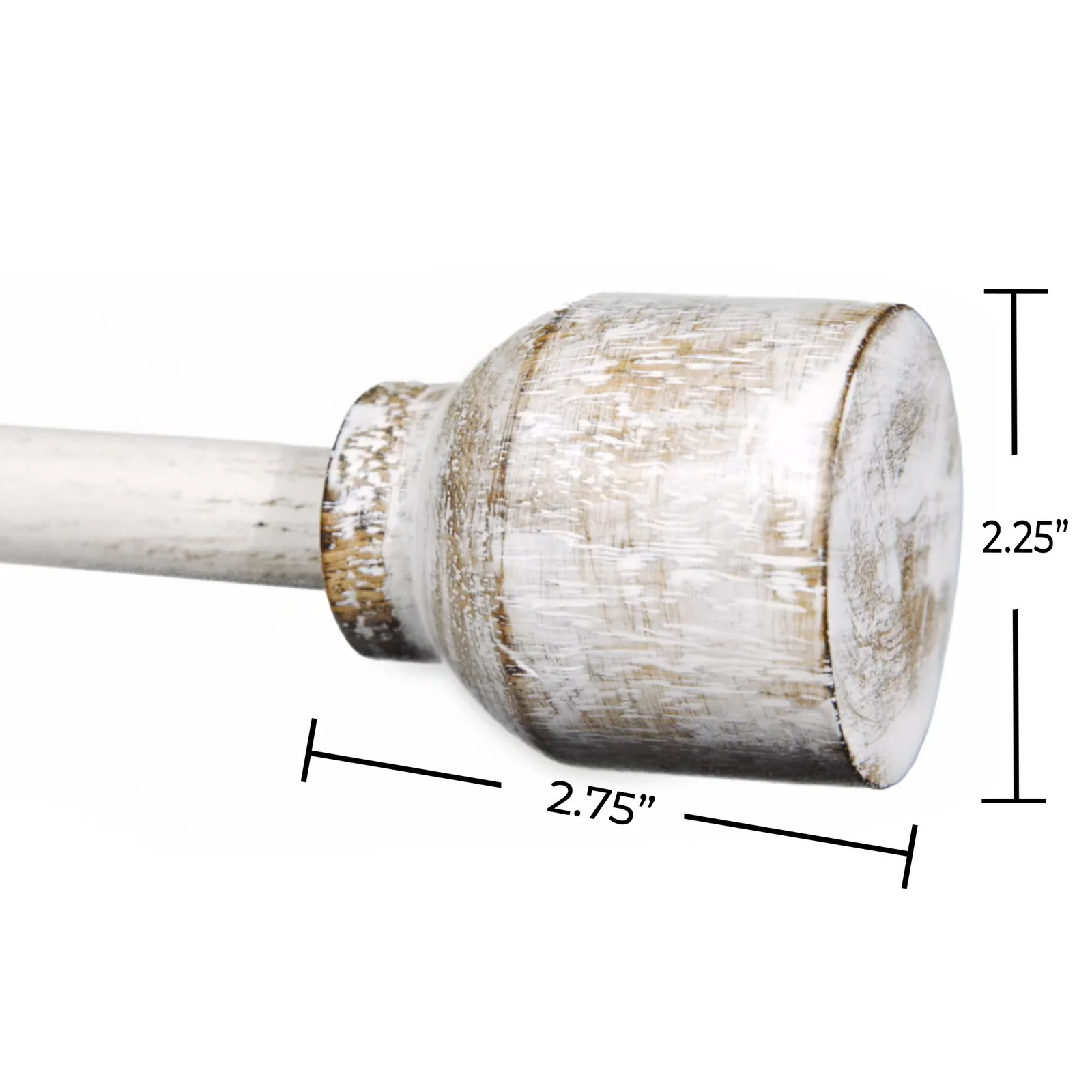 Cana Modern Farmhouse Distressed White Farmhouse Curtain Rod Set