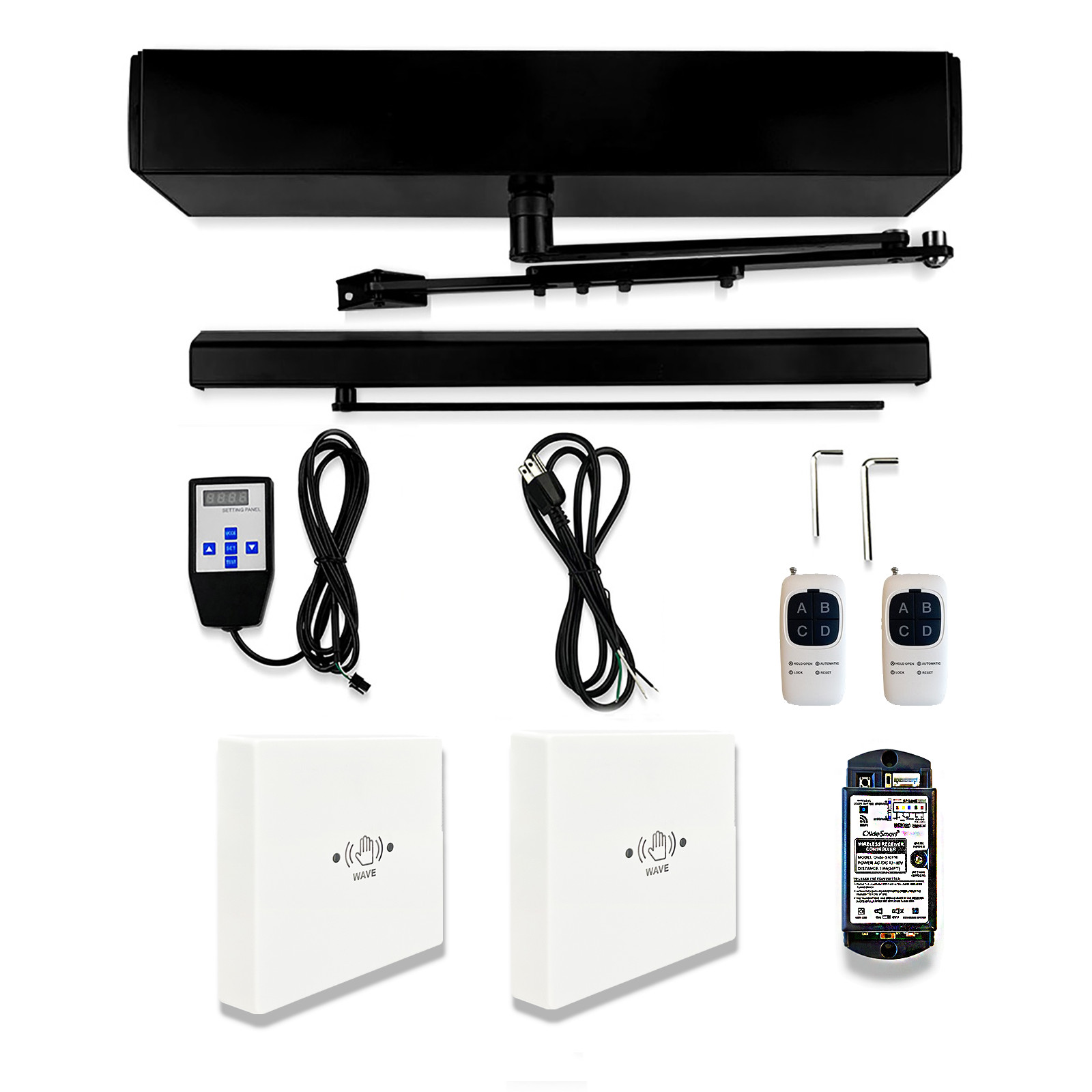 Olide 120B Automatic Swing Door Opener with M-605MHW Wireless Infrared touchle