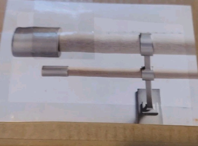 West Elm Mid Century DOUBLE curtain rod 28-48″ Ivory White Polished Nickel