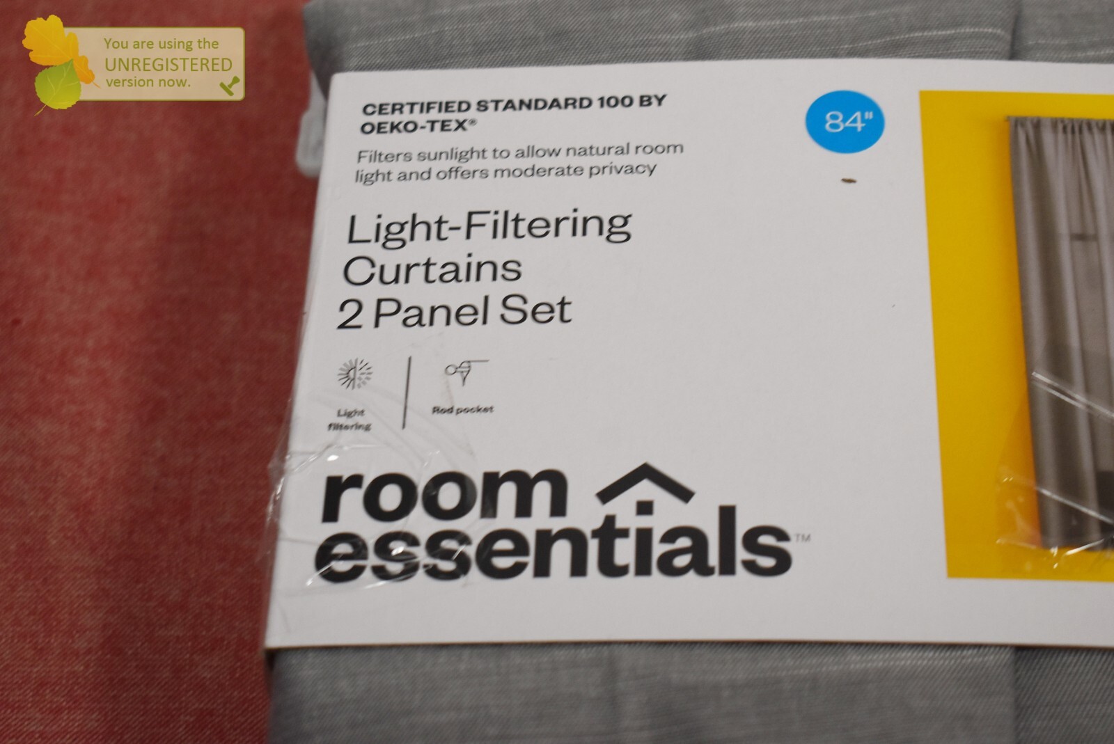 Room Essentials Rod Pocket 2pk Window Curtain Panels 42×84″ Gray*#