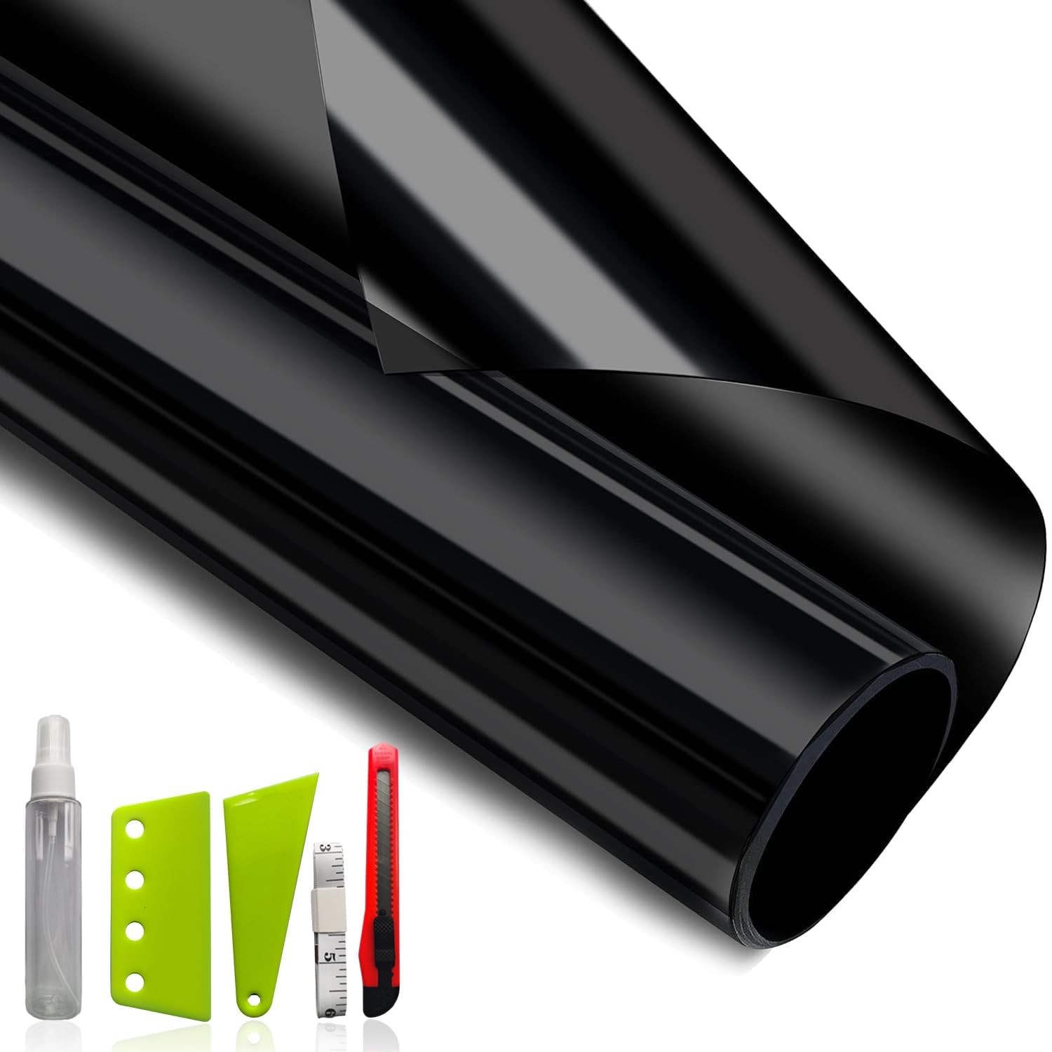 NIDOJP Total Blackout Window Film with Installation 17.5in x 6.5ft,