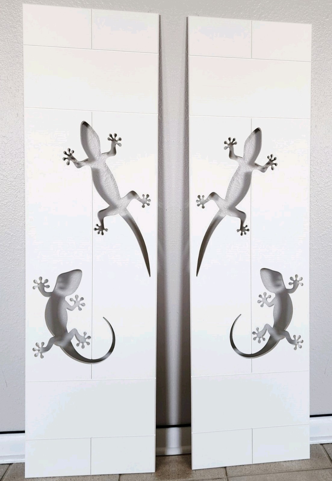 Decorative Window Shutters, Lizards Design, Sold in Pair of 2 shutters