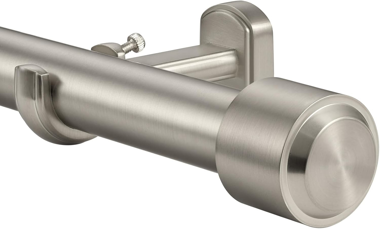 Heavy Duty 1 1/8″ Curtain Rod, 144-240″ Extendable, Matte Nickel Finish