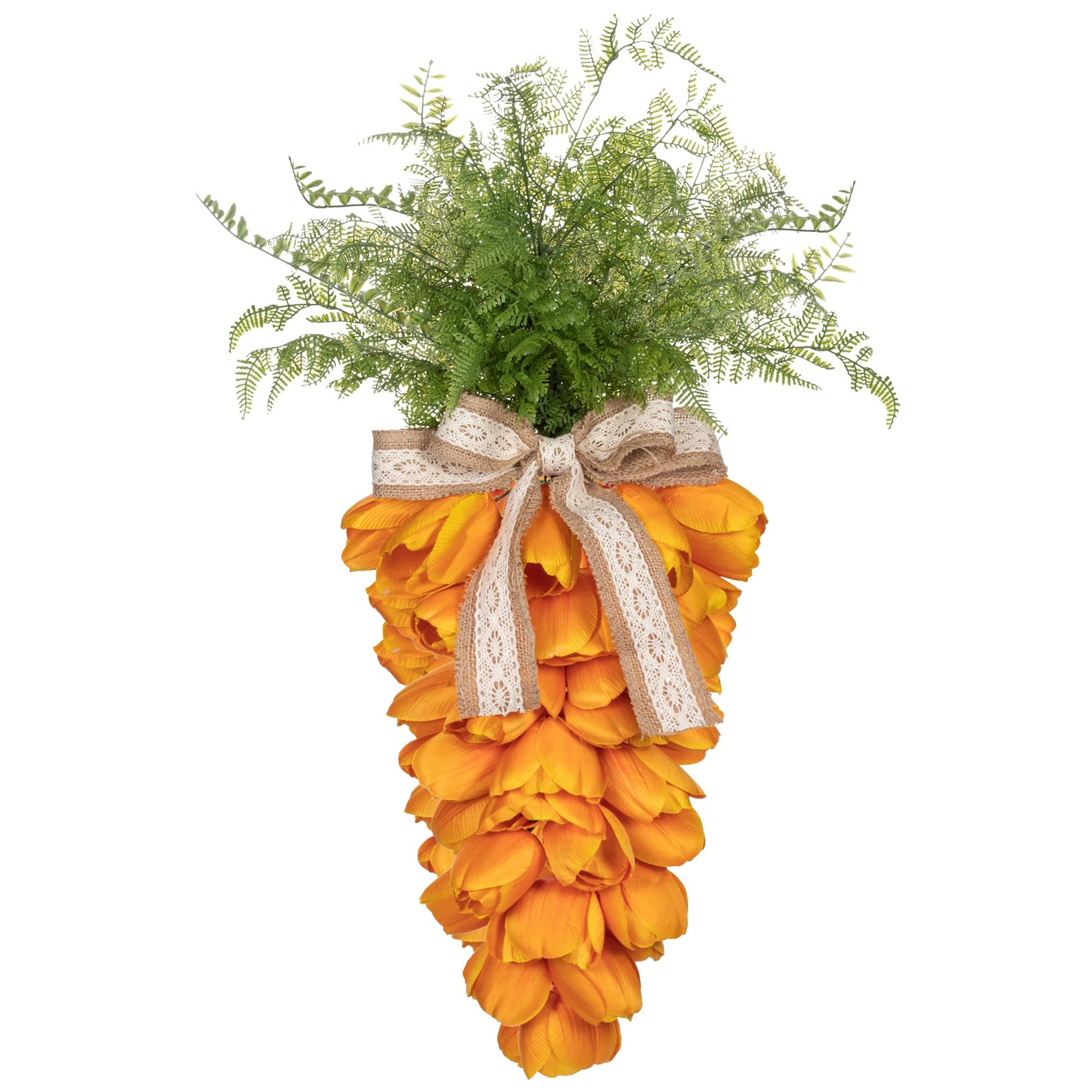 KI Store Tulip Carrot Wreath Orange Swag Easter Door Decoration
