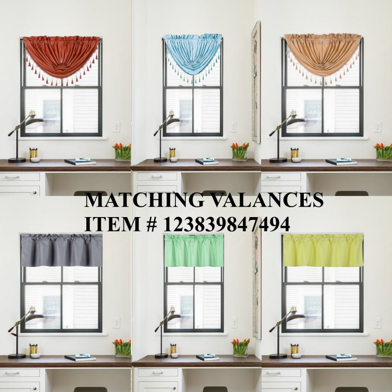SOLID ROOM DARKENING BLACKOUT ROD POCKET LINED 2 SINGLE PANELS CURTAIN DECOR R64