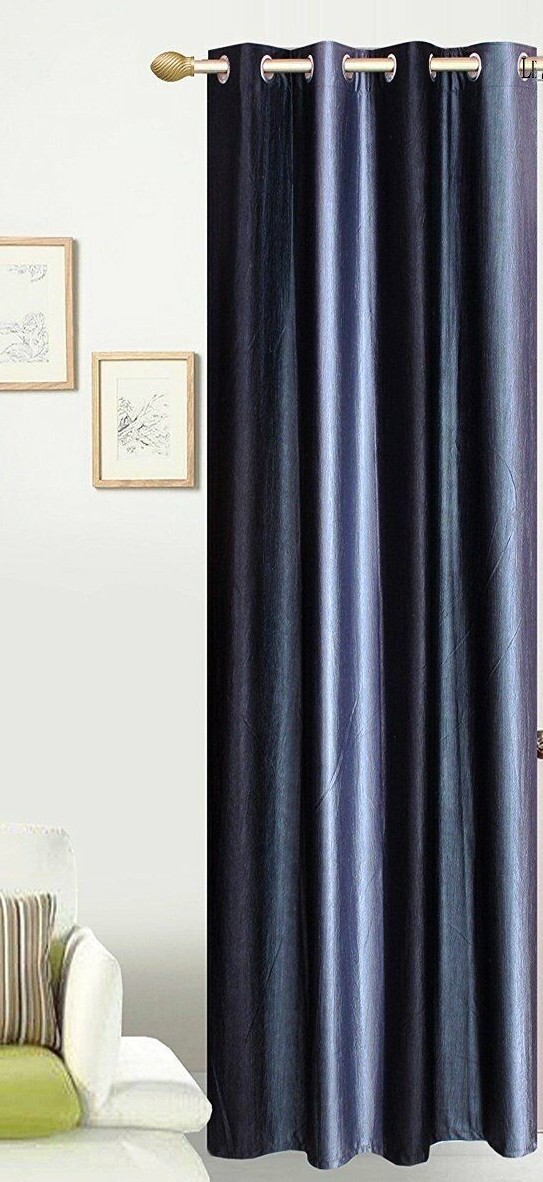 2 Piece Navy Blue Shaded Grommet Ringtop Door Window Curtains Set 5 7 9 Feet