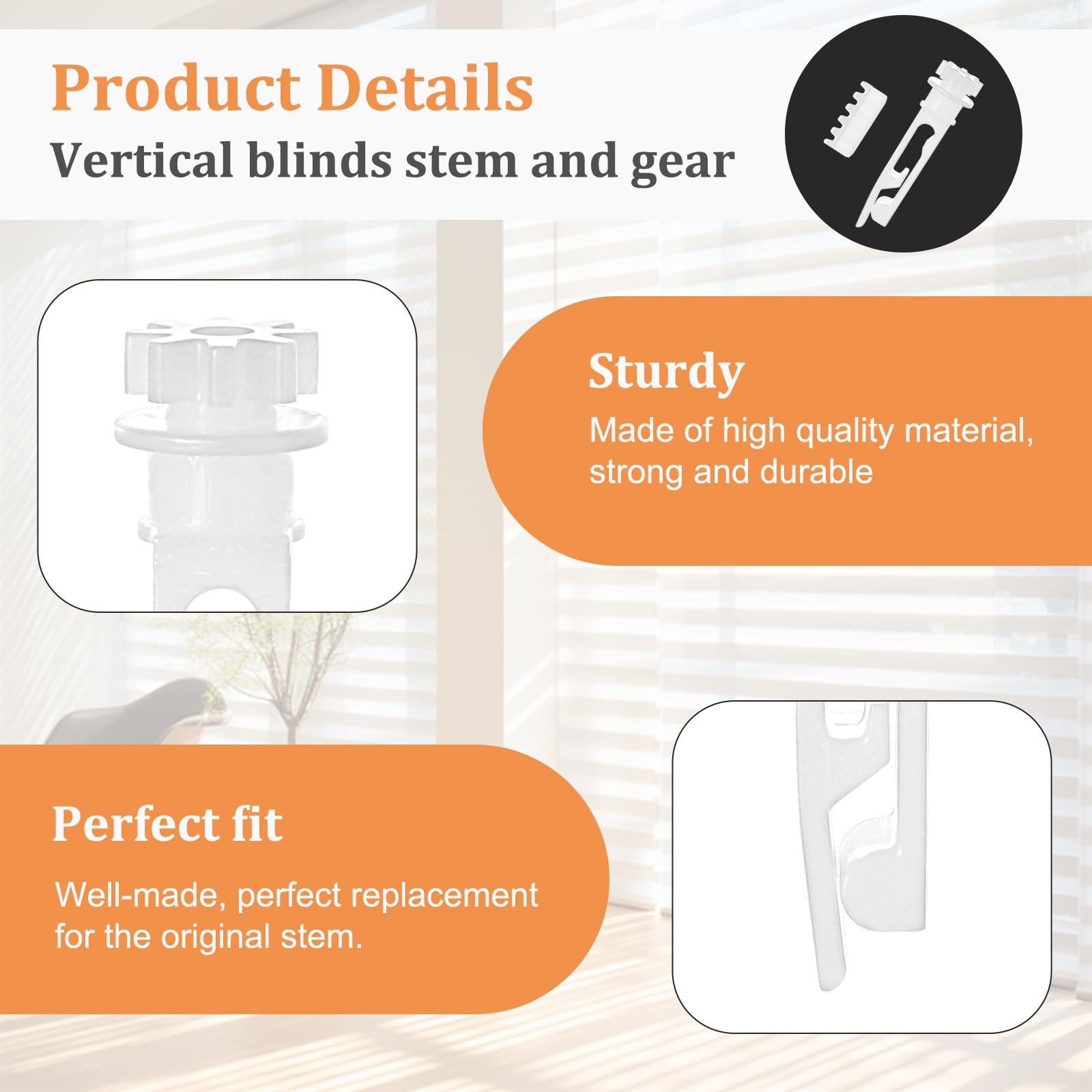 12 Sets Vertical 1.2 inches * 0.3 inches, 0.52 * 0.22 White