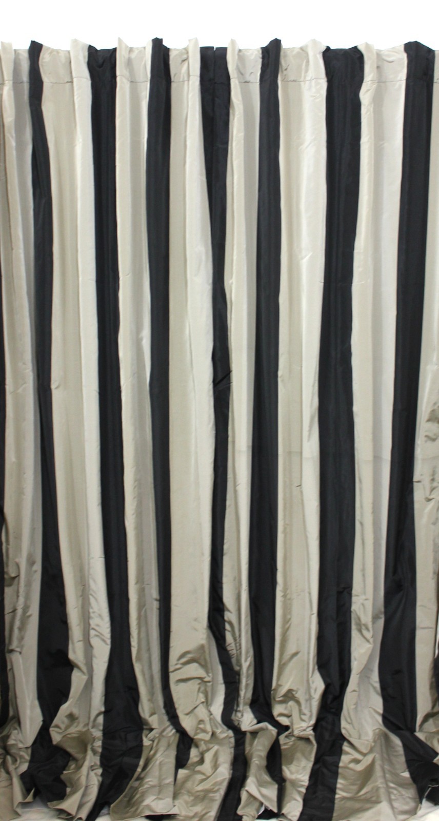 Striped Faux Silk Drapes Lined Weighted Curtains 50×84 Modern Color Block