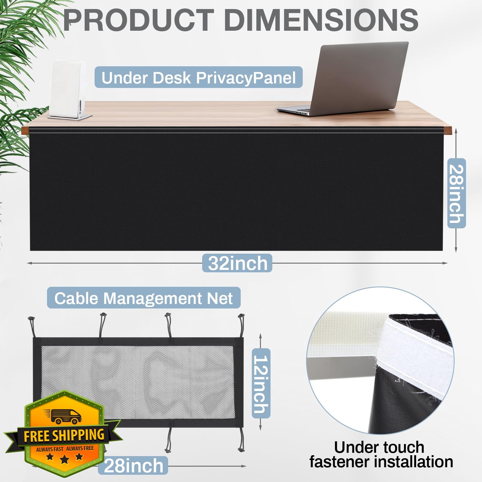 Tegeme 32″ Privacy Panel Black