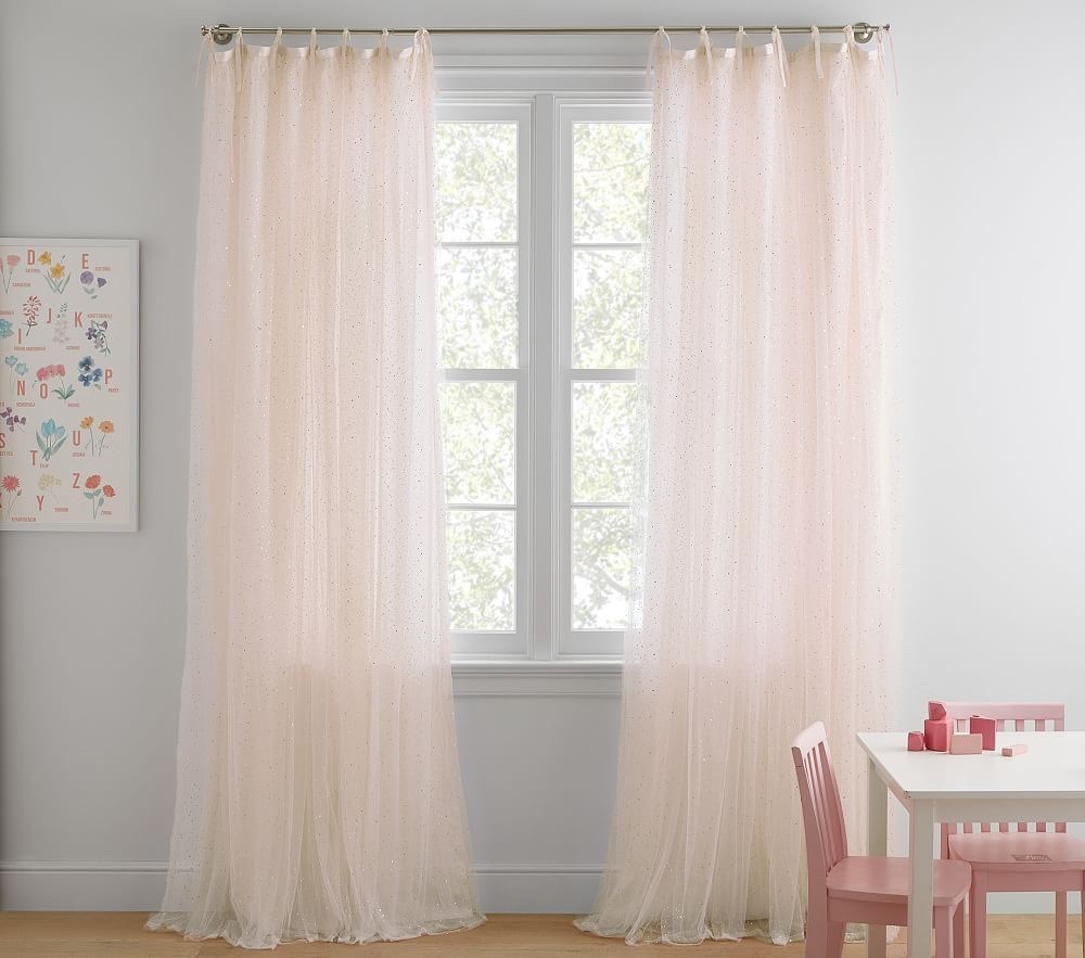 Pottery Barn Kids Emily & Meritt Sparkle Tulle Sheer Panel 44 X 63