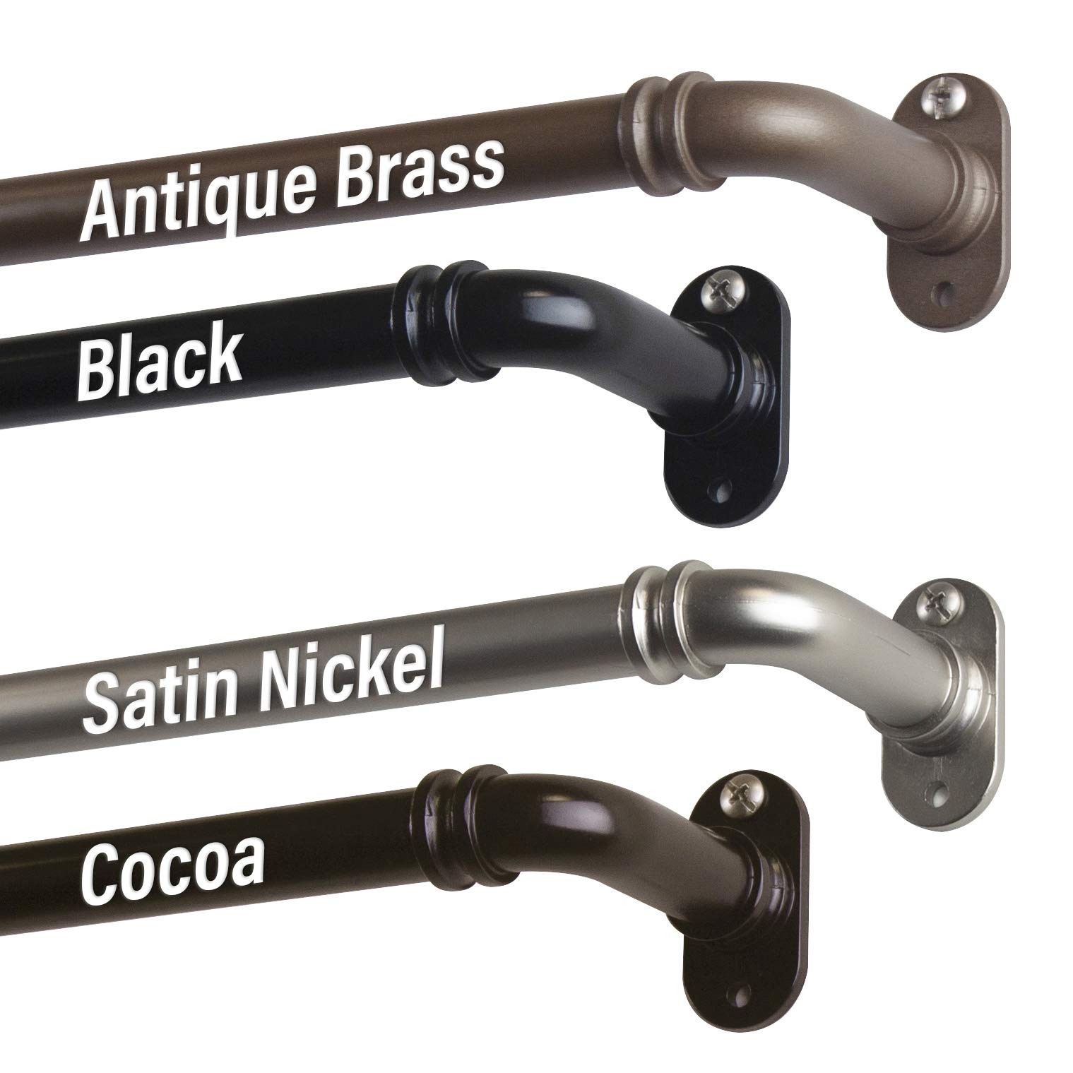 Rod Desyne 5/8 Blackout Curtain Rod 28-48 Inch – Black Bot63-282
