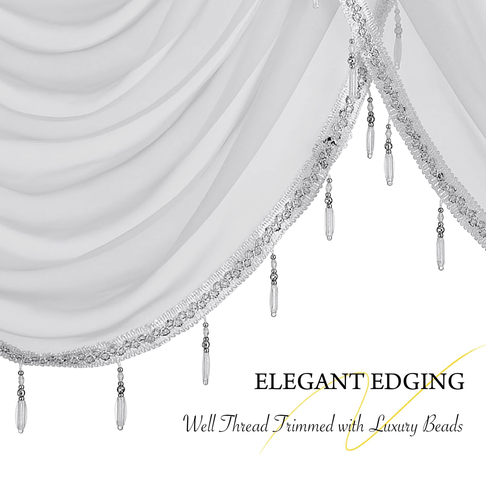 Swag Valances for Kitchen Window, Home Decoration Waterfall Curtain Valances …