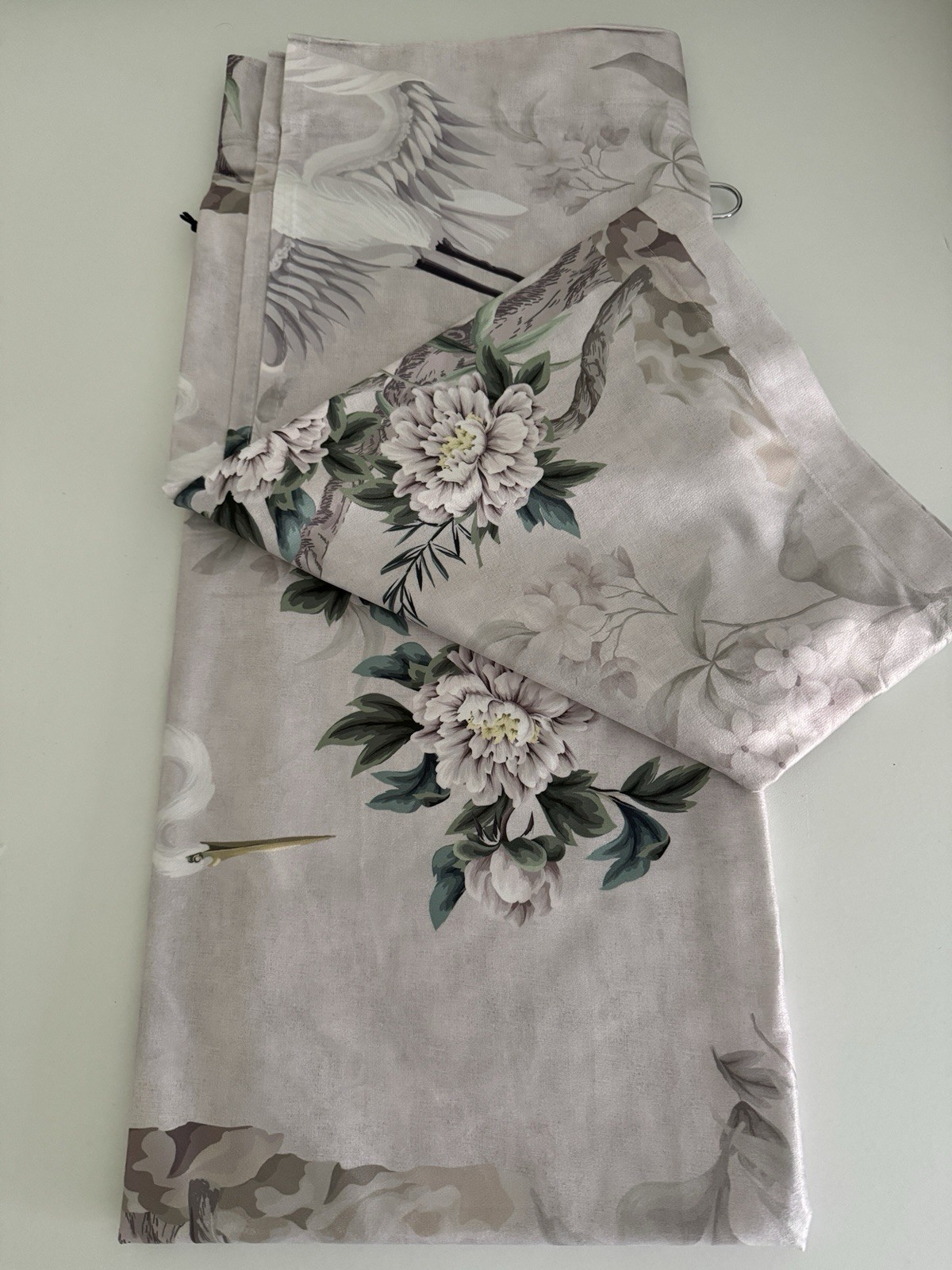 CALLISTO Window Curtains 2 Panels 38 X 84″ Heron Birds Drapers Back Tab Grey