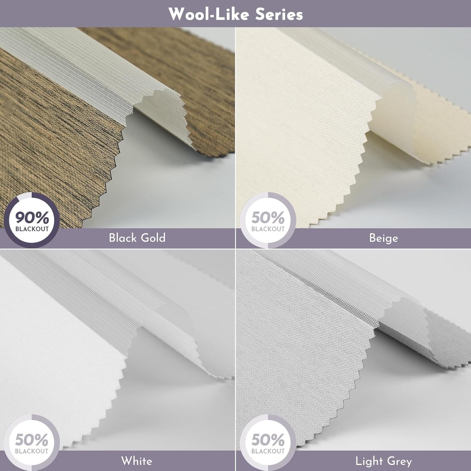 Luxurious Zebra Blinds Sample Collection – 100% Blackout Cordless Window Shades